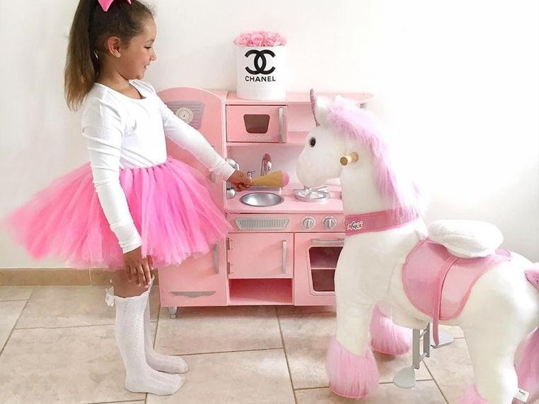 Kids like play pretend game, they can feed the pony, the unicorn, as well as dress up the  pony toy.