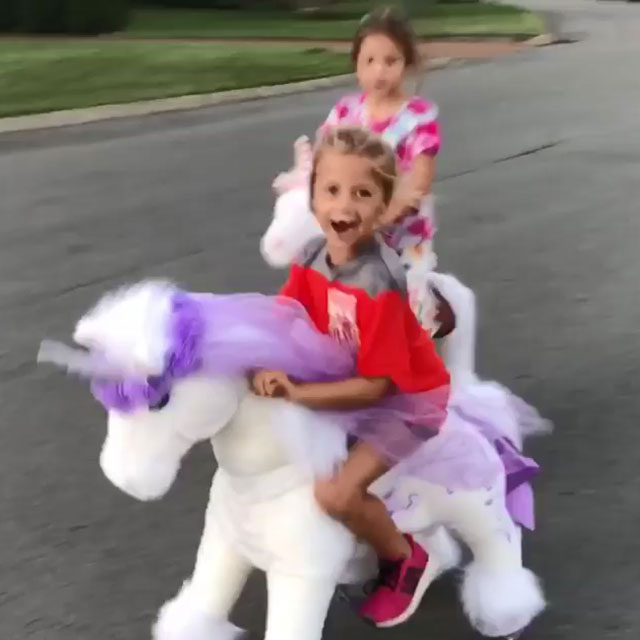 U unicorn or K unicorn ride on toy