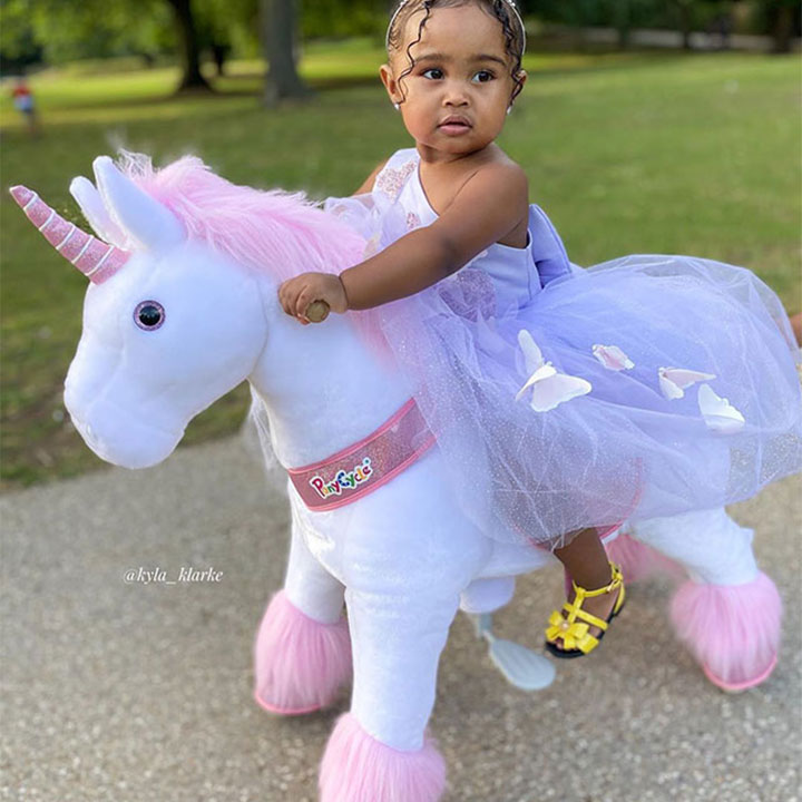 Princess on her unicorn toy